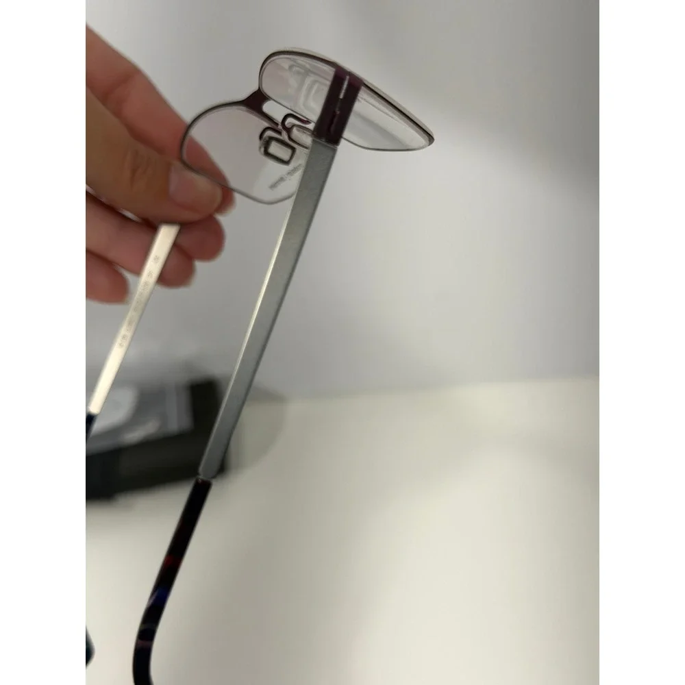 Prodesign‎ Denmark 6128 lilac Silver Rectangular Eyeglass light Frames Japan